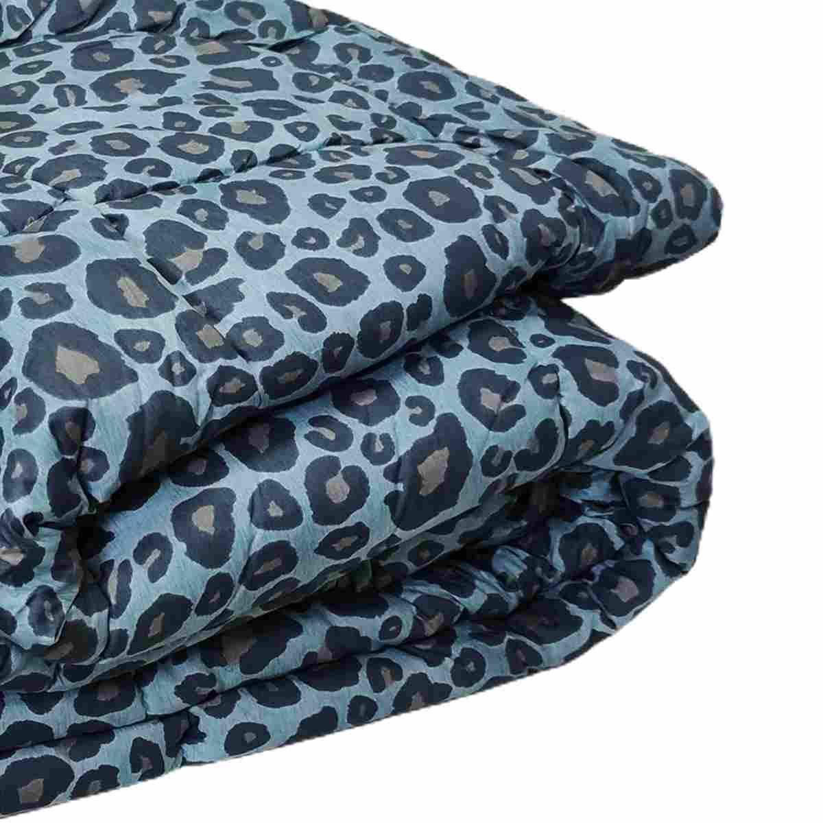 Trapunta Matrimoniale Leopard Azzurra cm.60x260 | Angelo Carillo