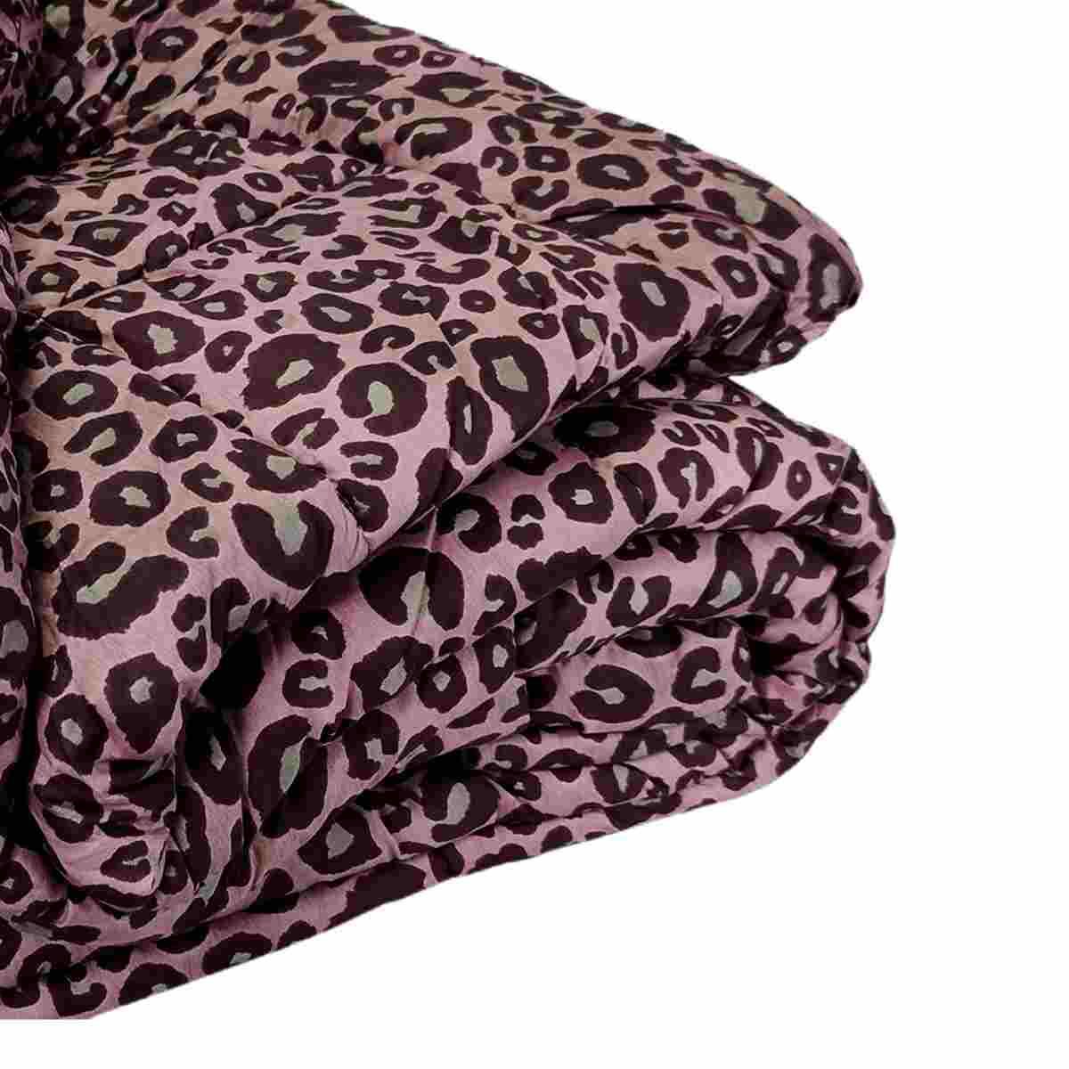 Trapunta Matrimoniale Leopard Rosa Bordeaux | Angelo Carillo
