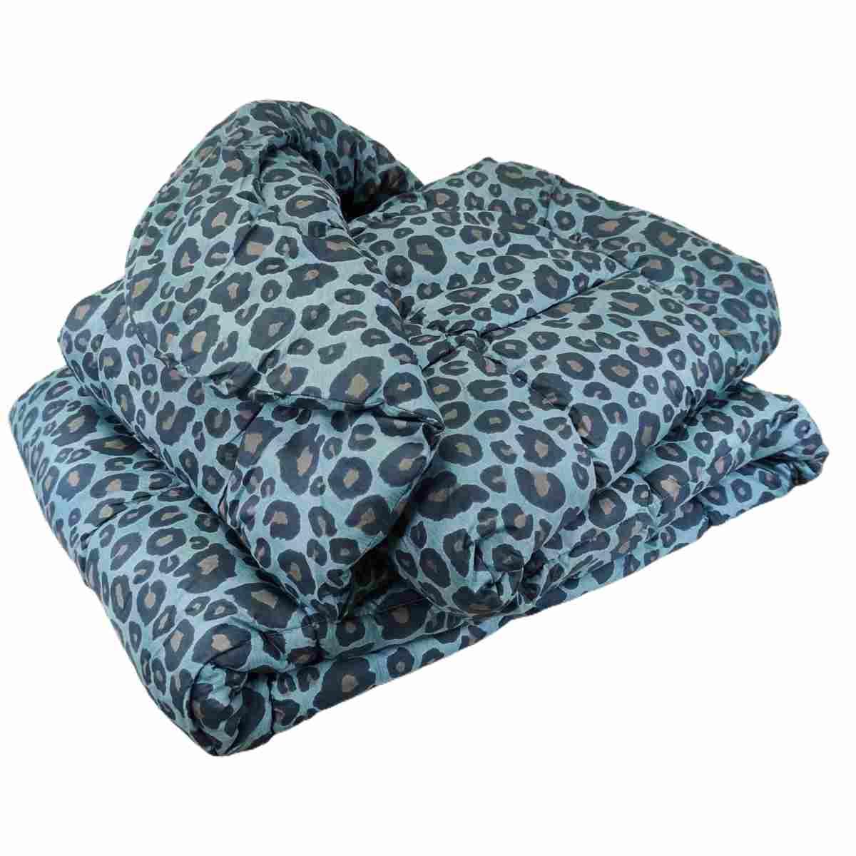 Trapunta Singola Leopard Blu Avio cm.70x260 | Angelo Carillo