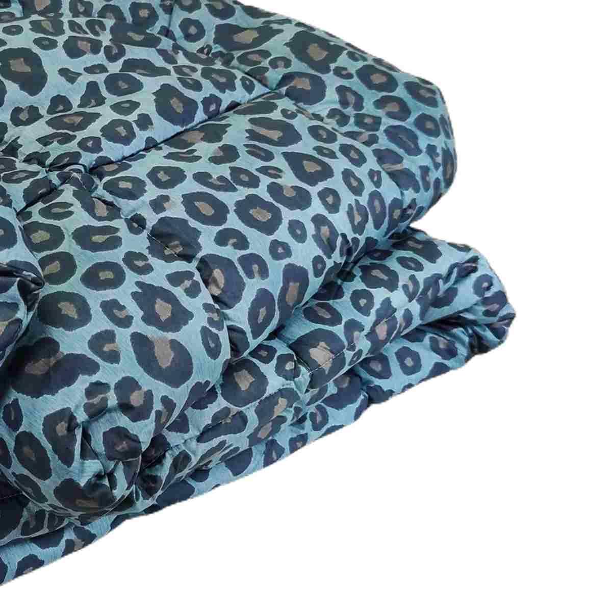 Trapunta Singola Leopard Blu Avio cm.70x260 | Angelo Carillo