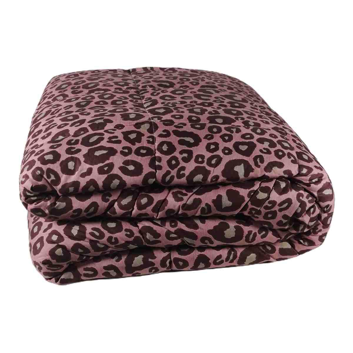 Trapunta Singola Leopard Rosa Bordeaux cm.70x260 | Angelo Carillo