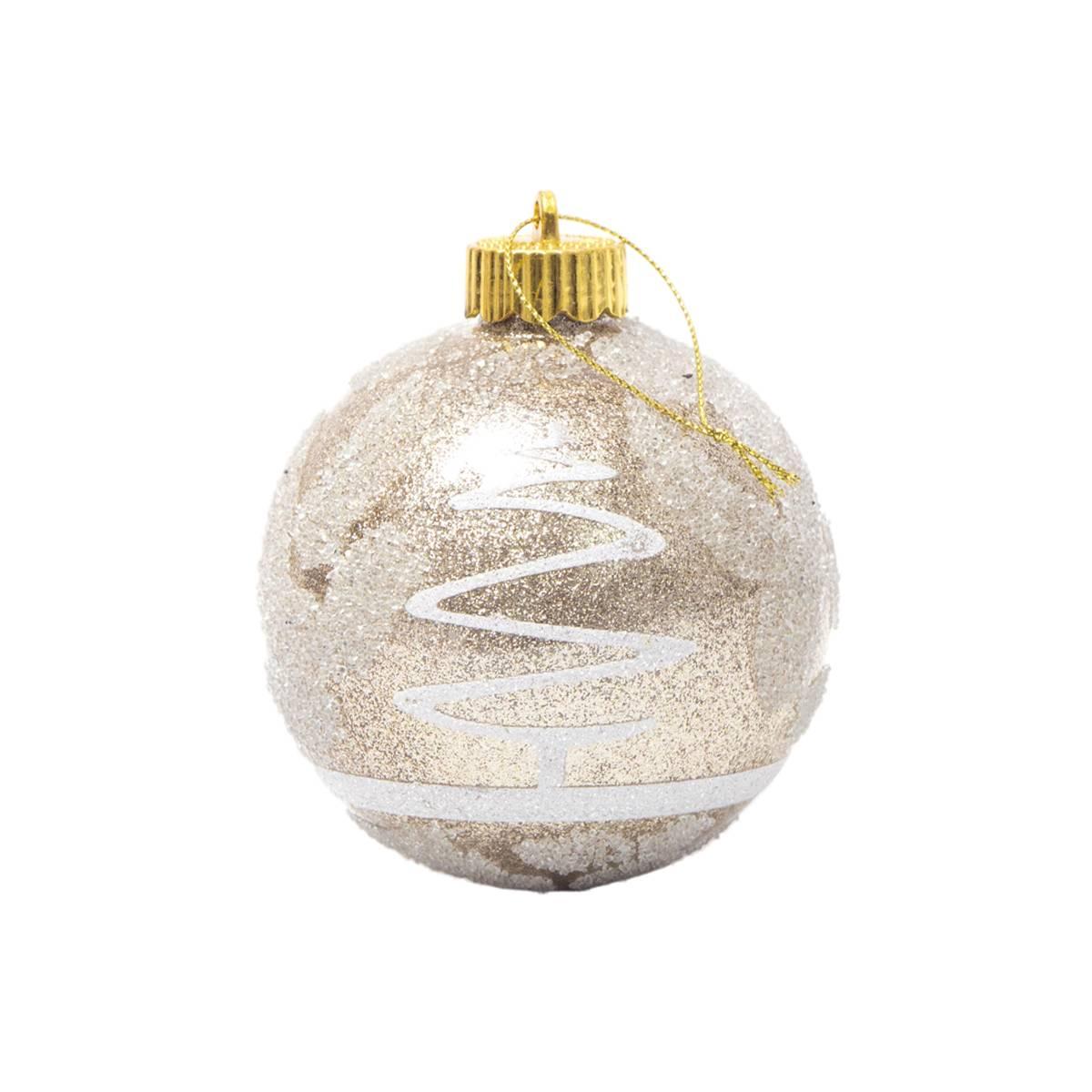 Pallina Natale cm.Ø10 PVC Oro Ice con Albero Set pz.4 |Silani