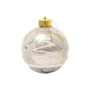 Pallina Natale cm.Ø10 PVC Oro Ice con Albero Set pz.4 |Silani