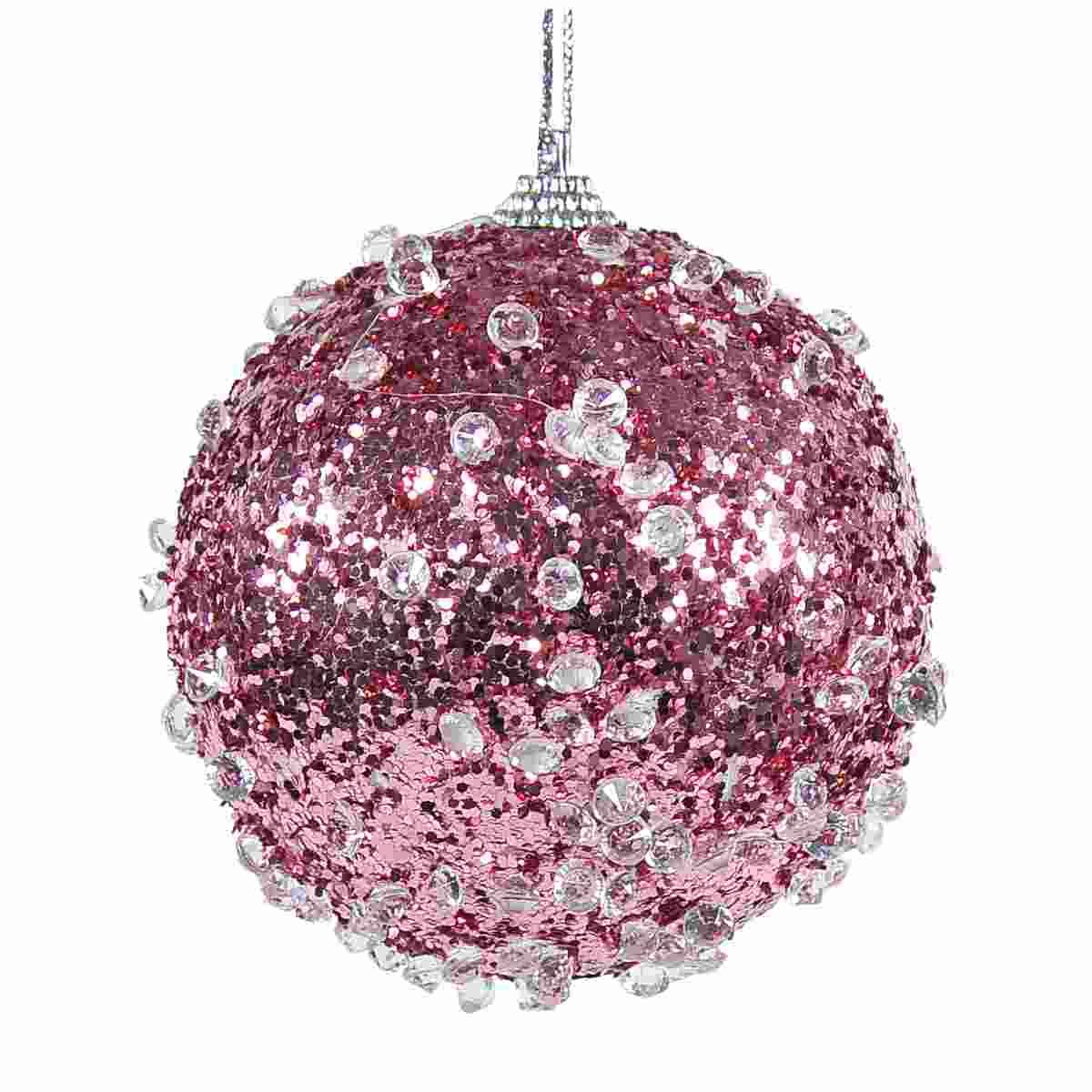 Pallina Natale cm.Ø8 Rosa Diamond Set pz.6 |Silani