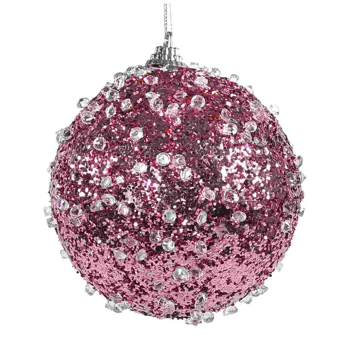 Pallina Natale cm.Ø10 Rosa Diamond Set pz.4 |Silani