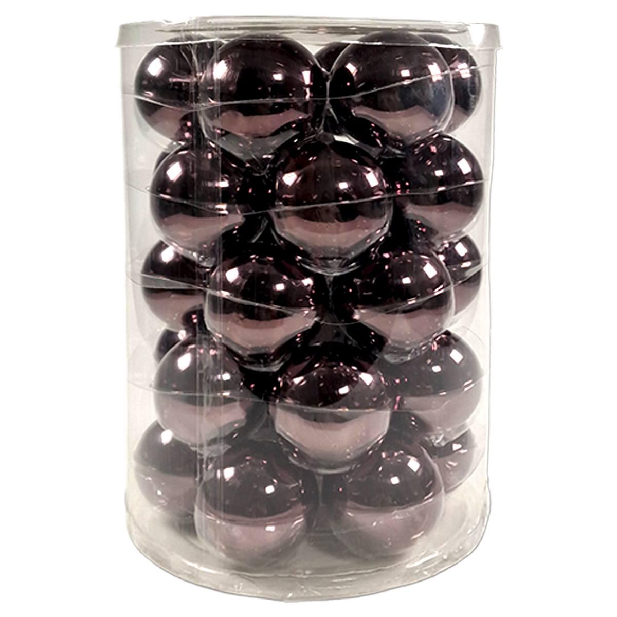 Pallina Natale Vetro cm.Ø6 Marrone Lucido Set pz.30 |Silani