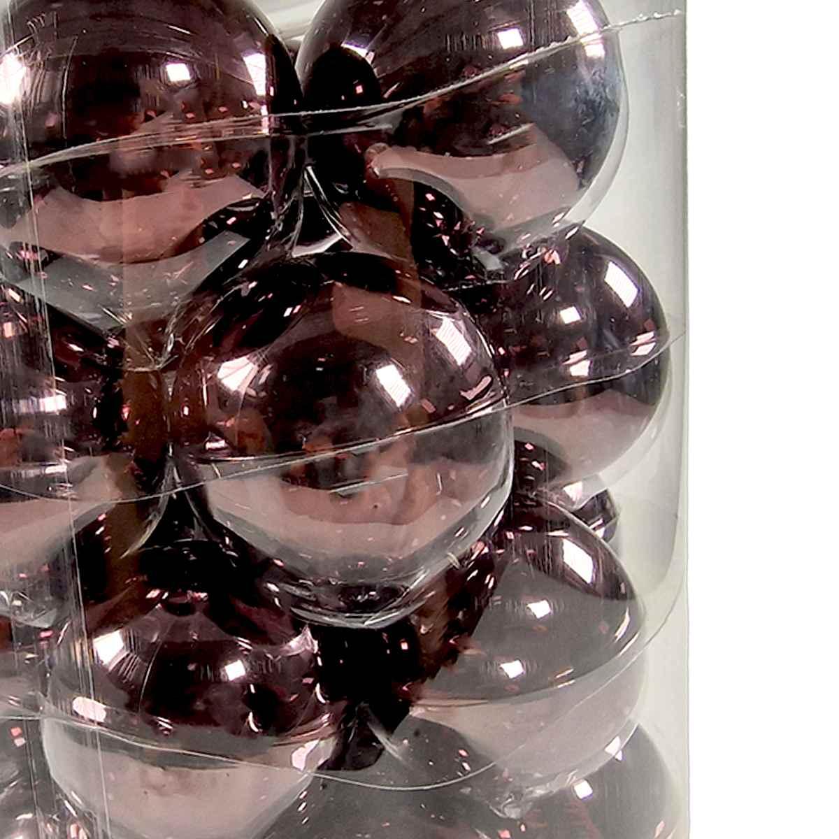 Pallina Natale Vetro cm.Ø6 Marrone Lucido Set pz.30 |Silani