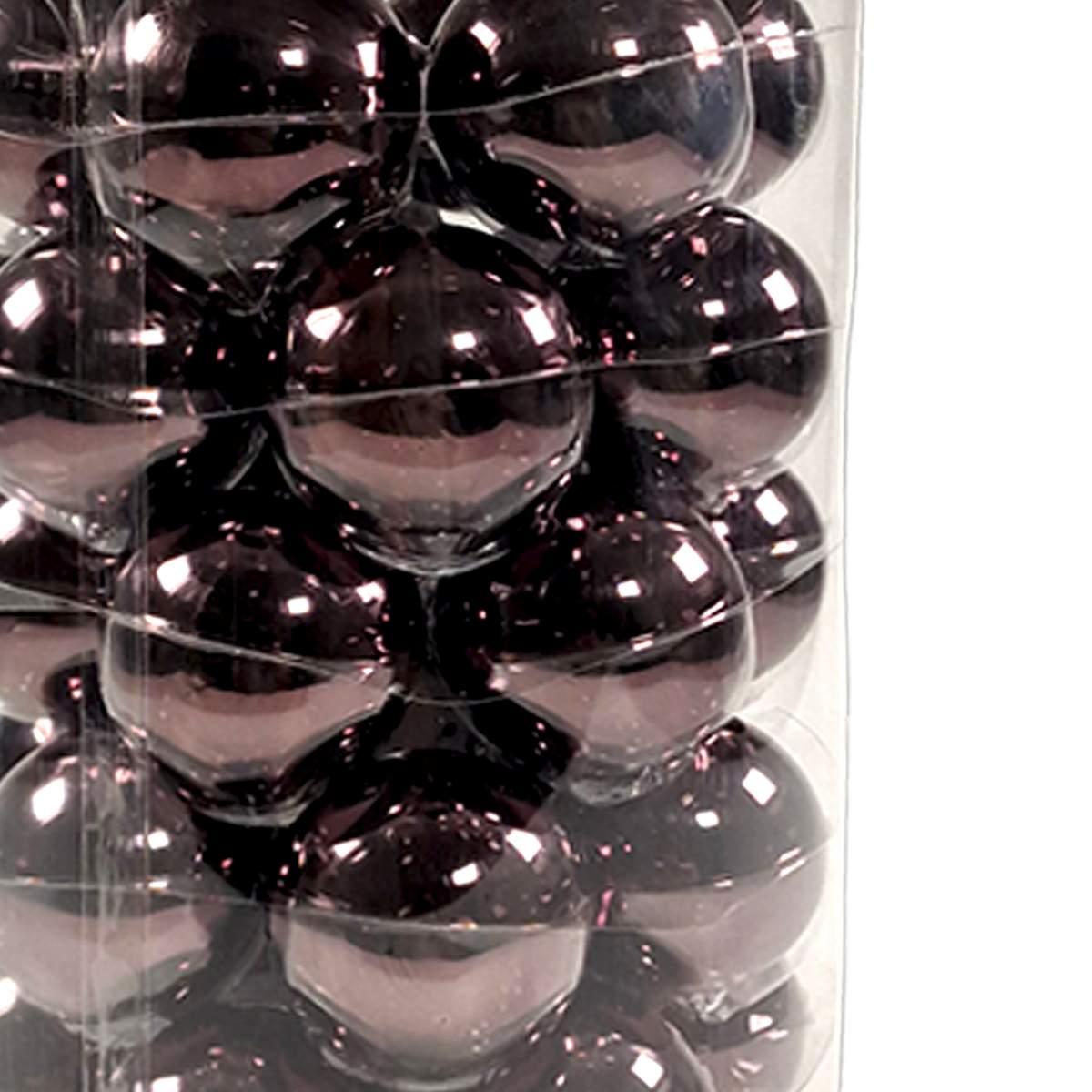 Pallina Natale Vetro cm.Ø6 Marrone Lucido Set pz.30 |Silani