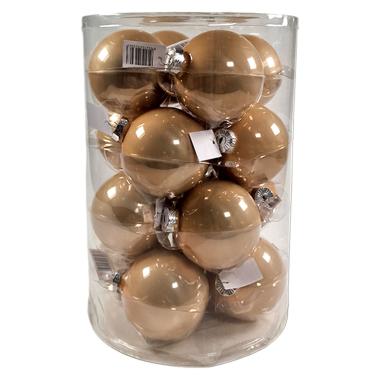 Pallina Natale Vetro cm.Ø8 Oro Champagne Lucide Set pz.16 |Silani