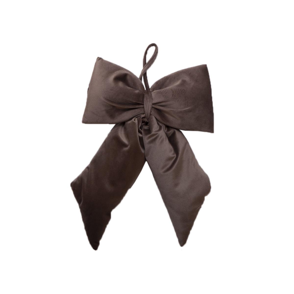 Decorazione Natalizia Fiocco Velluto Tortora cm.27x34 |Silani