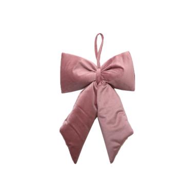 Decorazione Natalizia Fiocco Velluto Rosa cm.35x60 |Silani