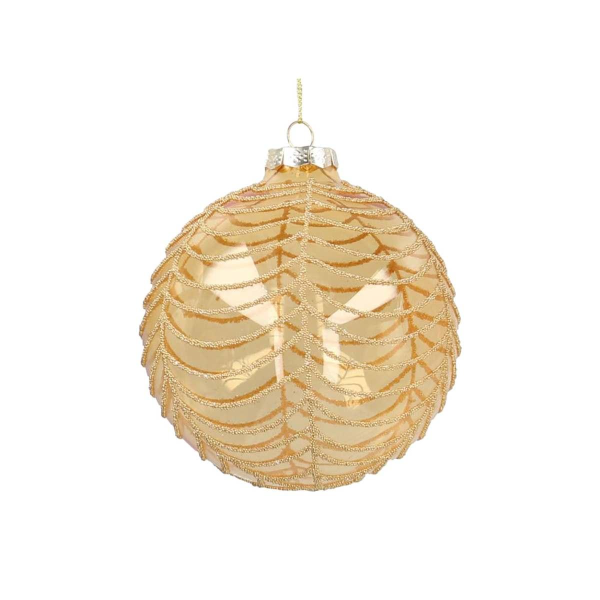 Pallina Natale Vetro cm.Ø15 Oro con Glitter |Vacchetti