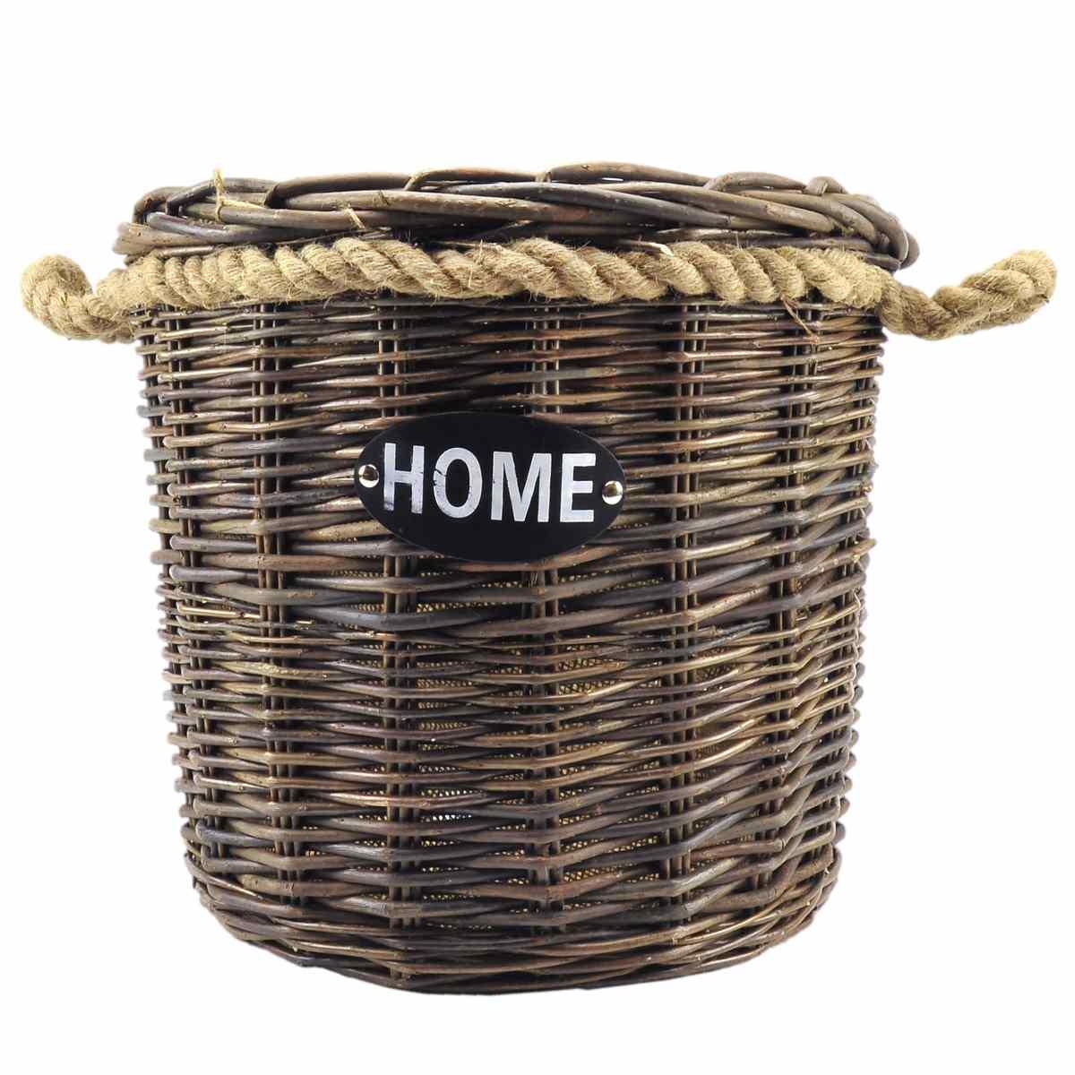 Cesto Vimini Portalegna Noce Home cm.Ø35x28 | Vacchetti