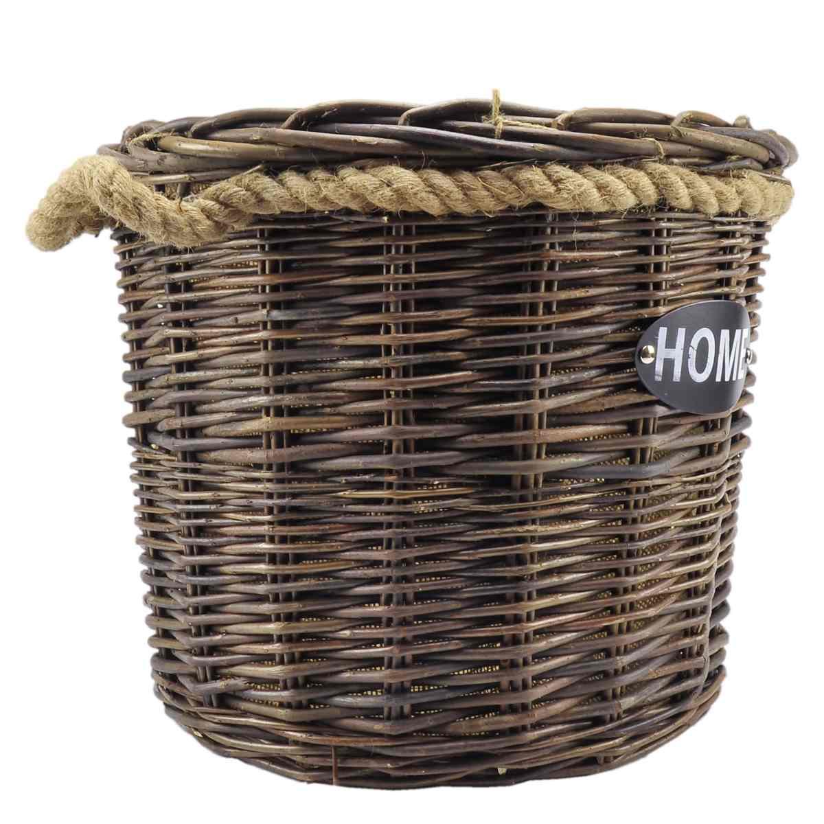 Cesto Vimini Portalegna Noce Home cm.Ø35x28 | Vacchetti