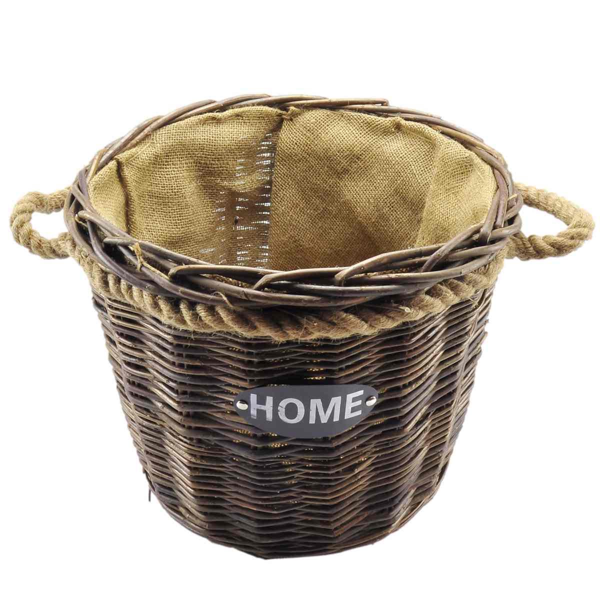 Cesto Vimini Portalegna Noce Home cm.Ø35x28 | Vacchetti