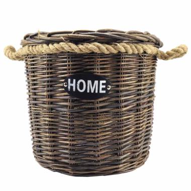 Cesto Vimini Portalegna Noce Home cm.Ø35x28 | Vacchetti