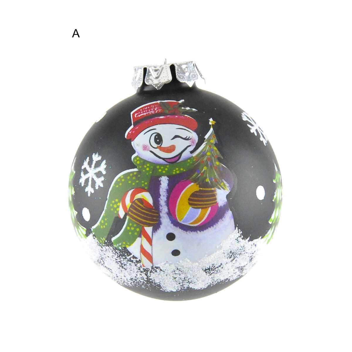 Pallina Natale Vetro Collezione cm.Ø8 Nera 3 Modelli |Inge's Glass