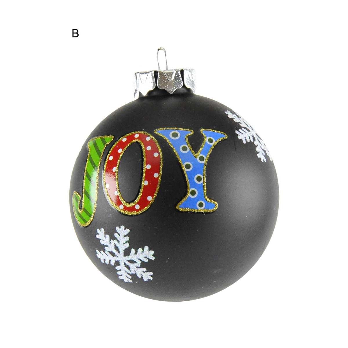 Pallina Natale Vetro Collezione cm.Ø8 Nera 3 Modelli |Inge's Glass