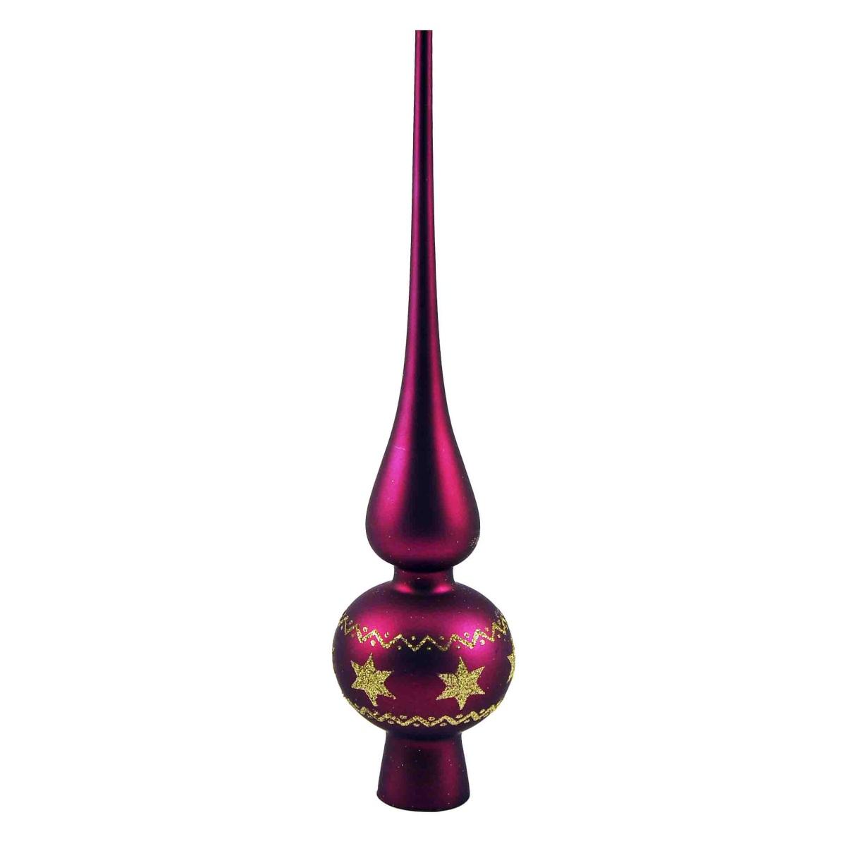 Pallina Natale Vetro cm.Ø6 Viola Set con Puntale Set pz.9 |Inge's Glass