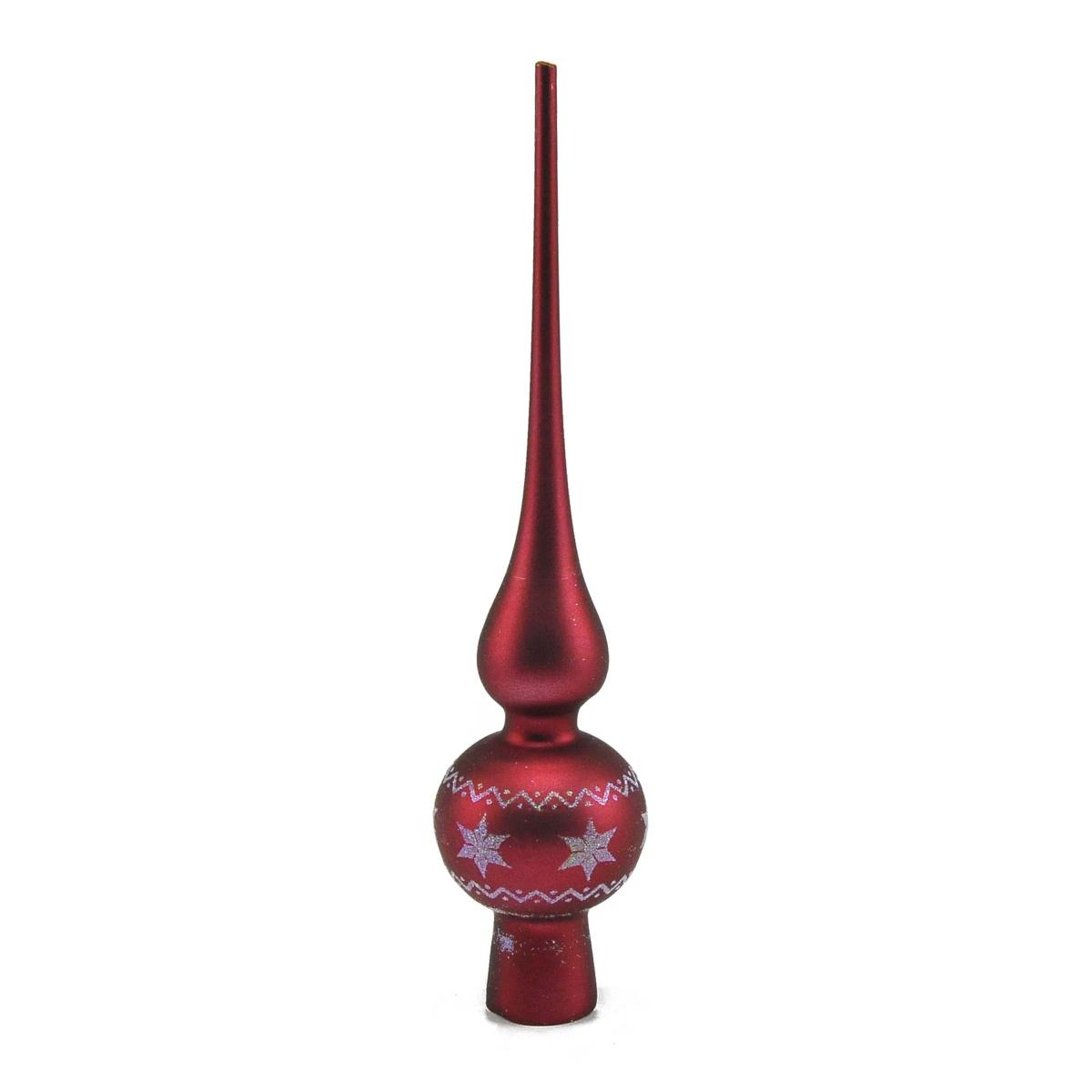 Pallina Natale Vetro cm.Ø6 Rosa Set da con Puntale Set pz.9 |Inge's Glass