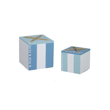 Scatola Legno Mare Quadrata cm.12x12x11,5 | Vacchetti