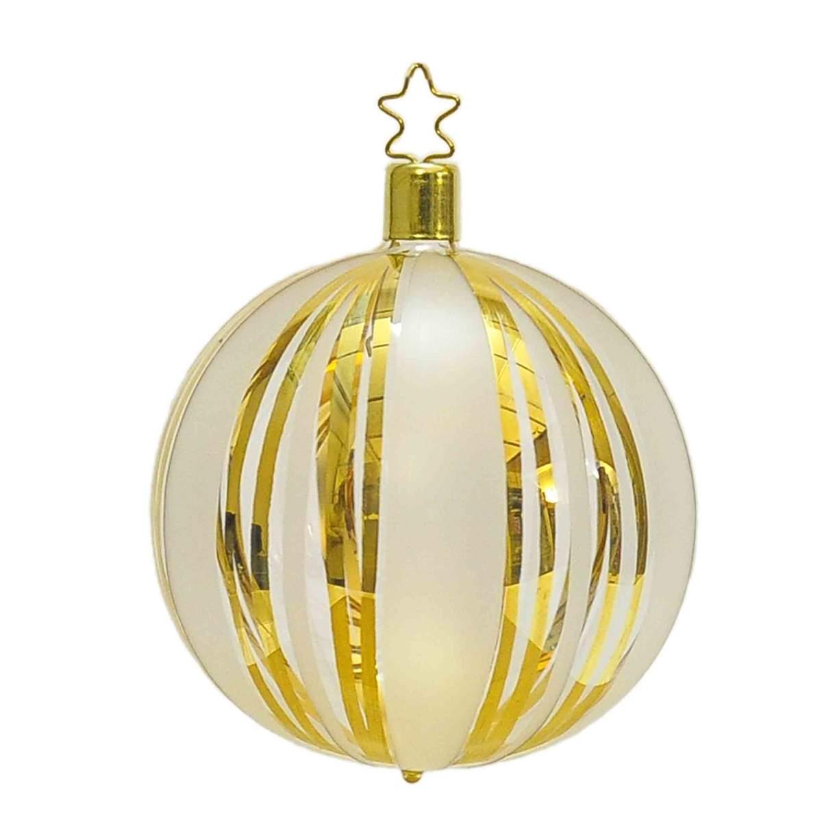 Pallina Natale Vetro Collezione cm.Ø8 Le Carat Oro Set pz.4 |Inge's Glass