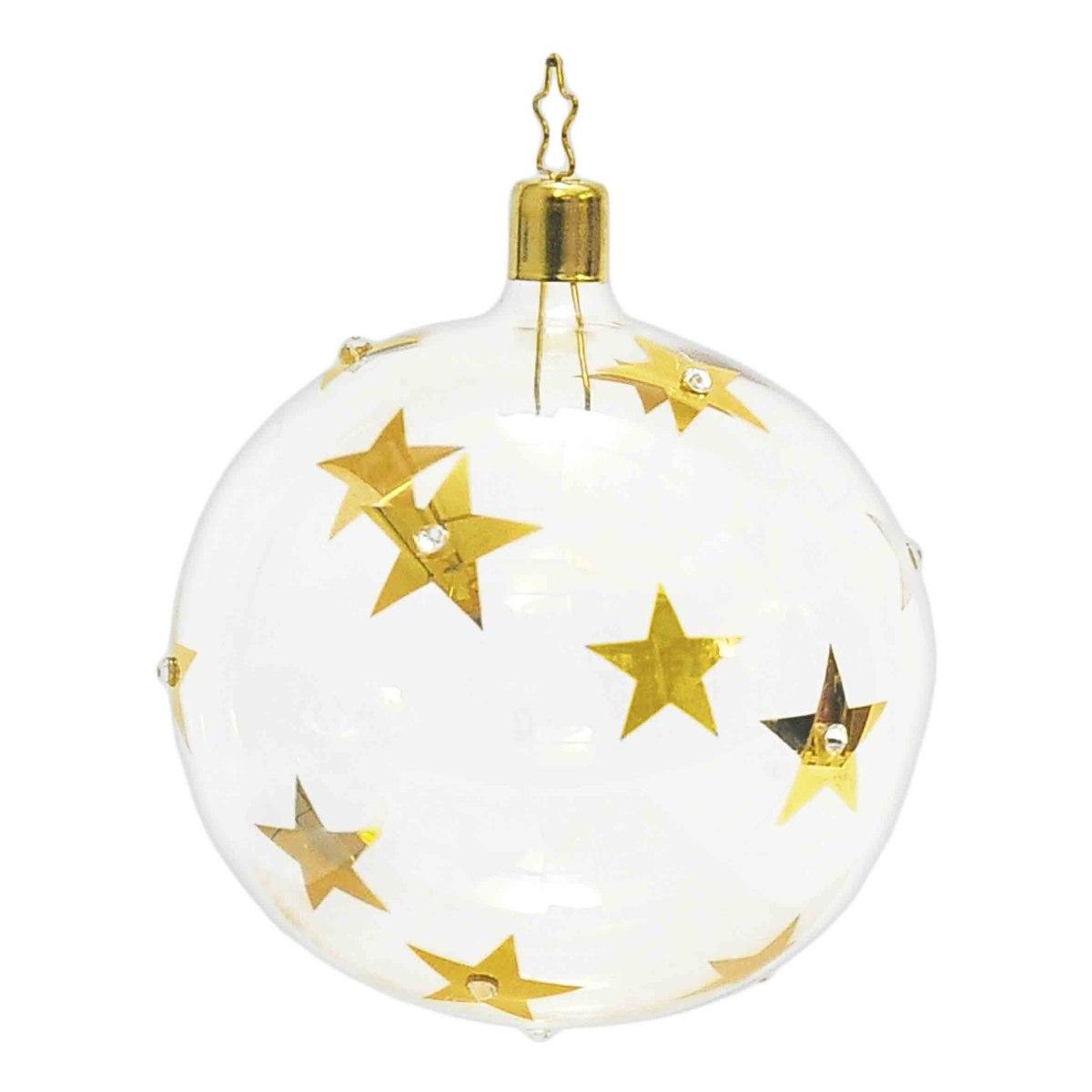 Pallina Natale Vetro Collezione cm.Ø8 Le Carat Oro Set pz.4 |Inge's Glass