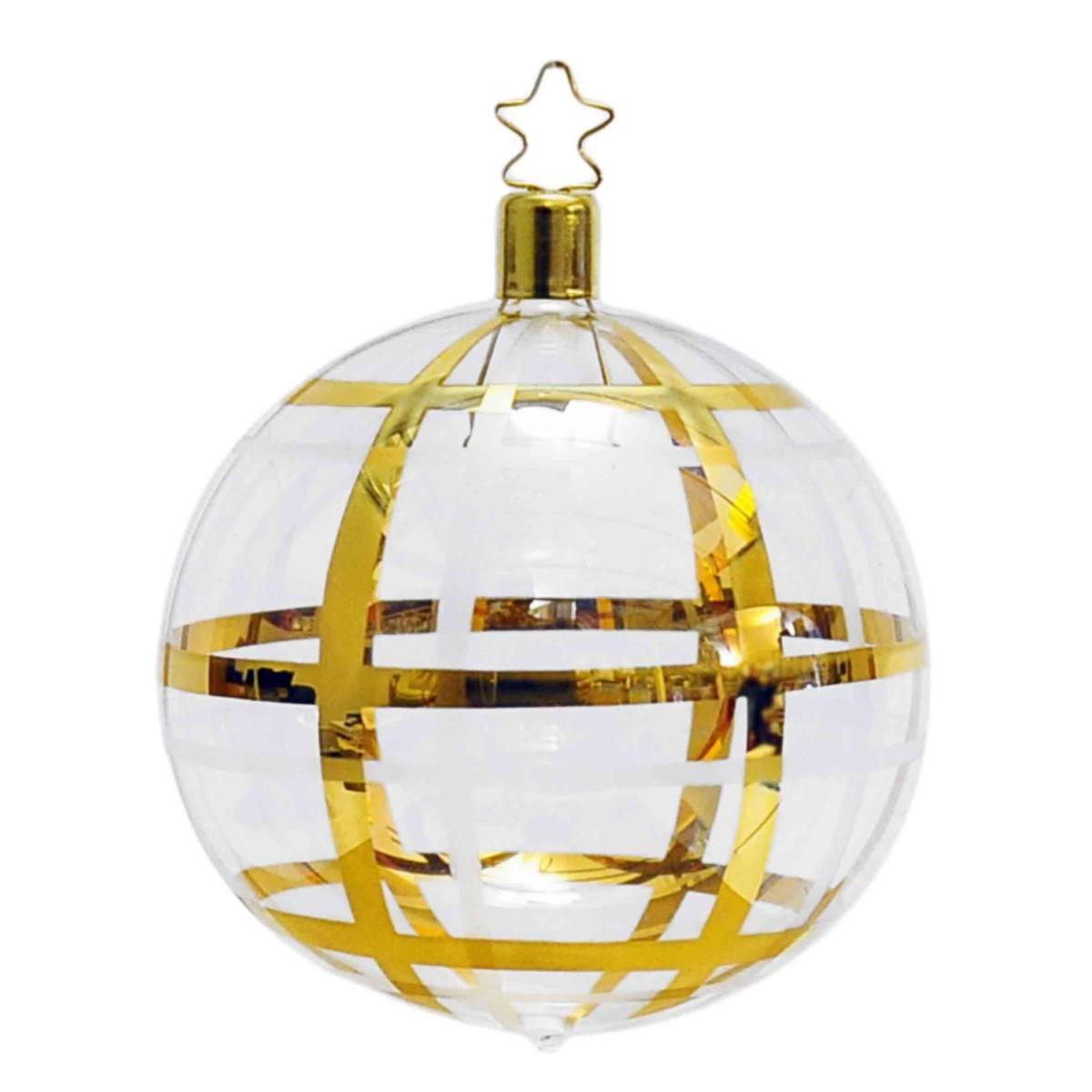 Pallina Natale Vetro Collezione cm.Ø8 Le Carat Oro Set pz.4 |Inge's Glass