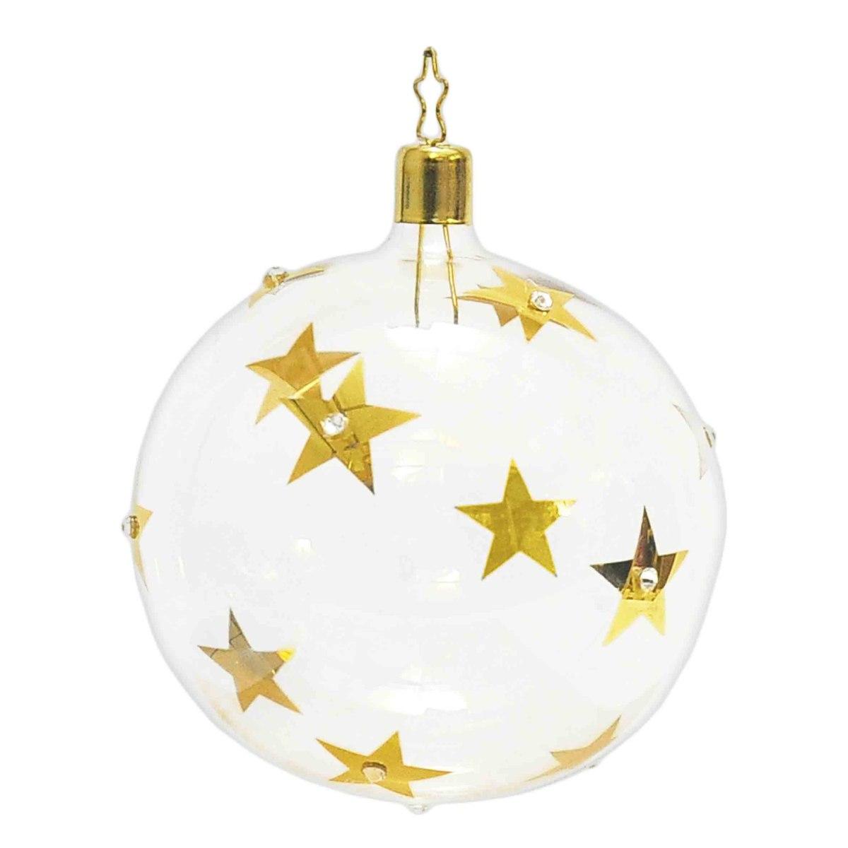 Pallina Natale Vetro Collezione cm.Ø8 Le Carat Oro Set pz.4 |Inge's Glass