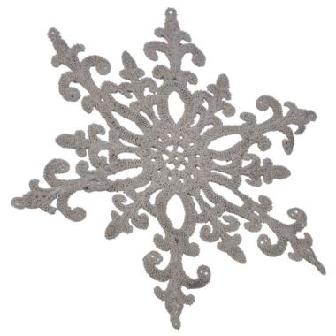 Decorazione Natalizia Fiocco Neve Pizzo Tortora cm.Ø17 |Vacchetti