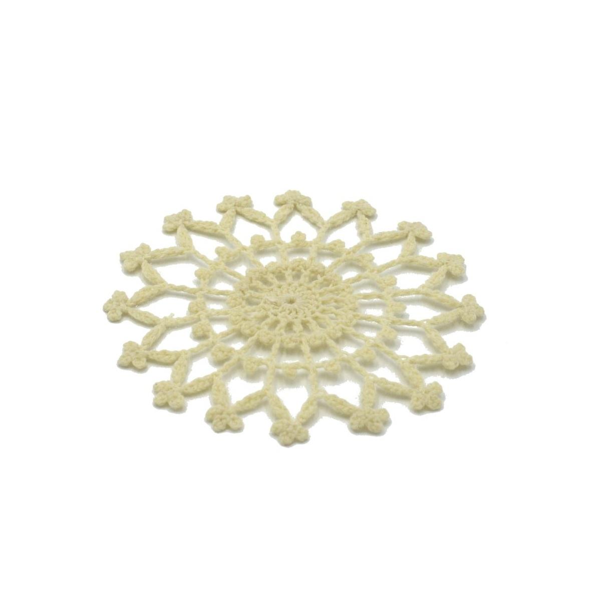 Decorazione Natalizia Fiocco Neve Pizzo Crema cm.Ø15 |Vacchetti