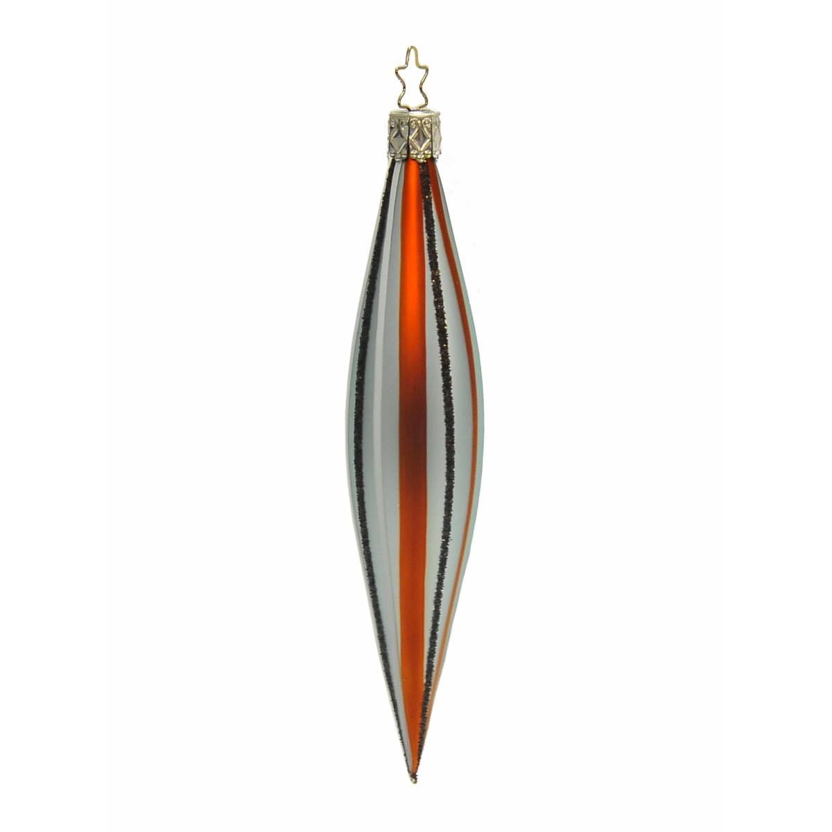 Pallina Natale Vetro Collezione cm.15 Oliva a Righe |Inge's Glass