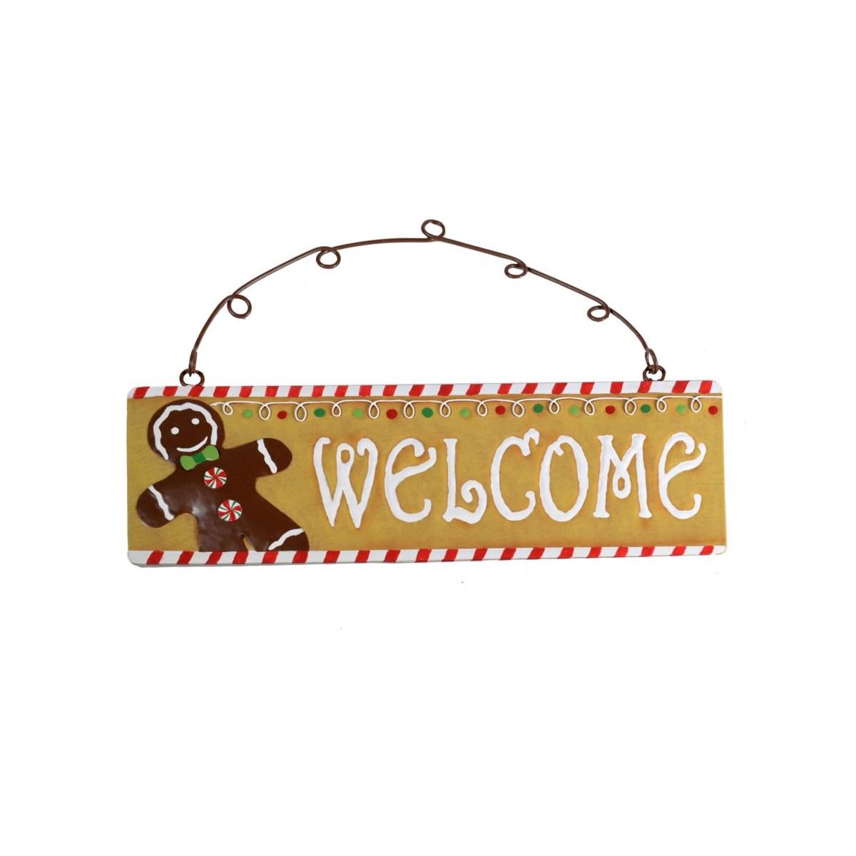 targa Natalizia Metallo Natalizia Welcome cm.45x2x17 |Vacchetti