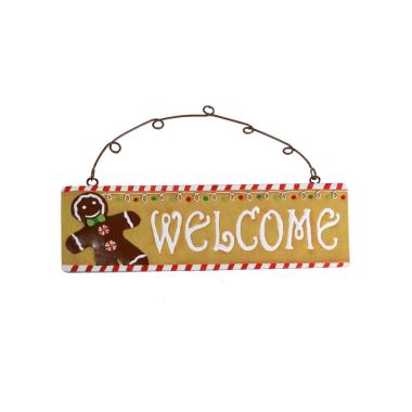 targa Natalizia Metallo Natalizia Welcome cm.45x2x17 |Vacchetti