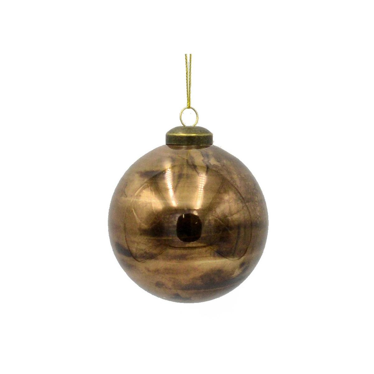 Pallina Natale Vetro cm.Ø8 Bronzo |Vacchetti