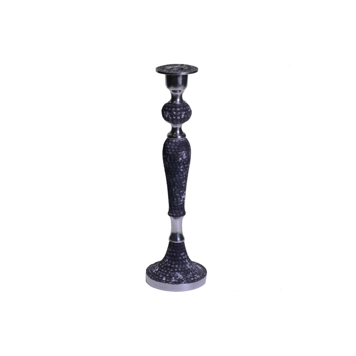 Portacandela Metallo Grigio 1 Posto cm.38 |Vacchetti