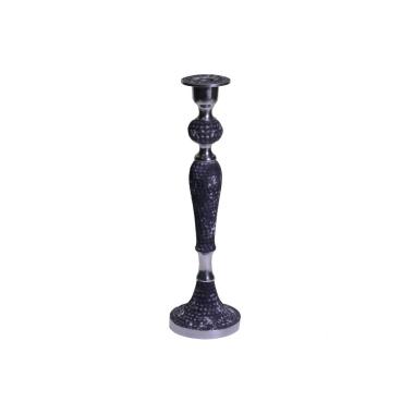Portacandela Metallo Grigio 1 Posto cm.38 |Vacchetti