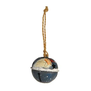 Decorazione Natalizia Campanella Metallo Blu Babbo cm.Ø3,5 |Vacchetti