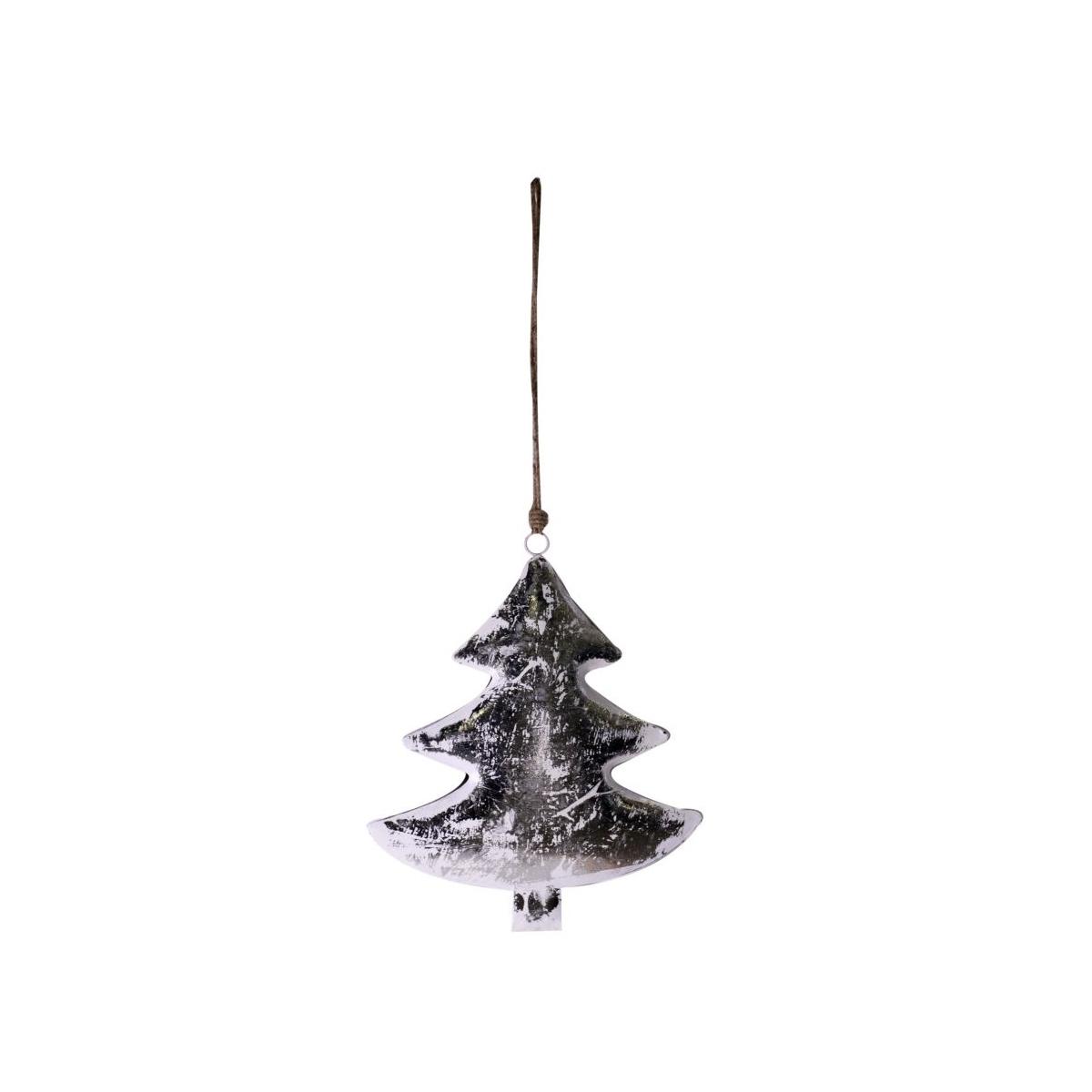 Decorazione Natalizia Albero Metallo Argento cm.10x15x10 |Vacchetti