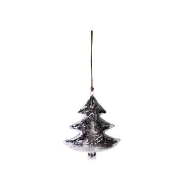 Decorazione Natalizia Albero Metallo Argento cm.10x15x10 |Vacchetti