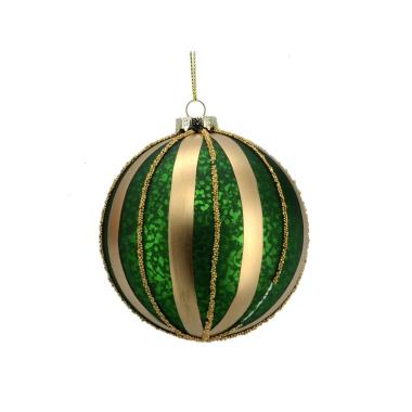 Pallina Natale Vetro cm.Ø8 Oro Opaco Verde |Vacchetti