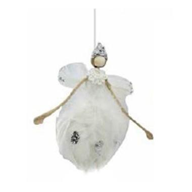 Decorazione Natalizia Angelo Piume Bianche cm.Ø10x17 |Vacchetti