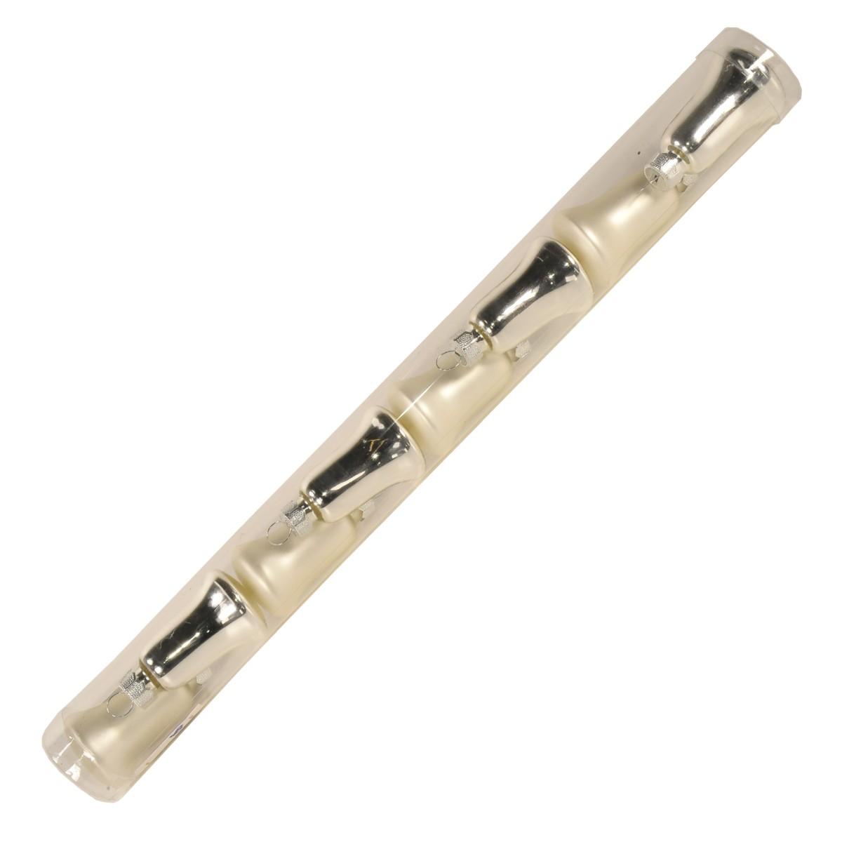 Pallina Natale Vetro cm.5 Campana Argento pz.8
