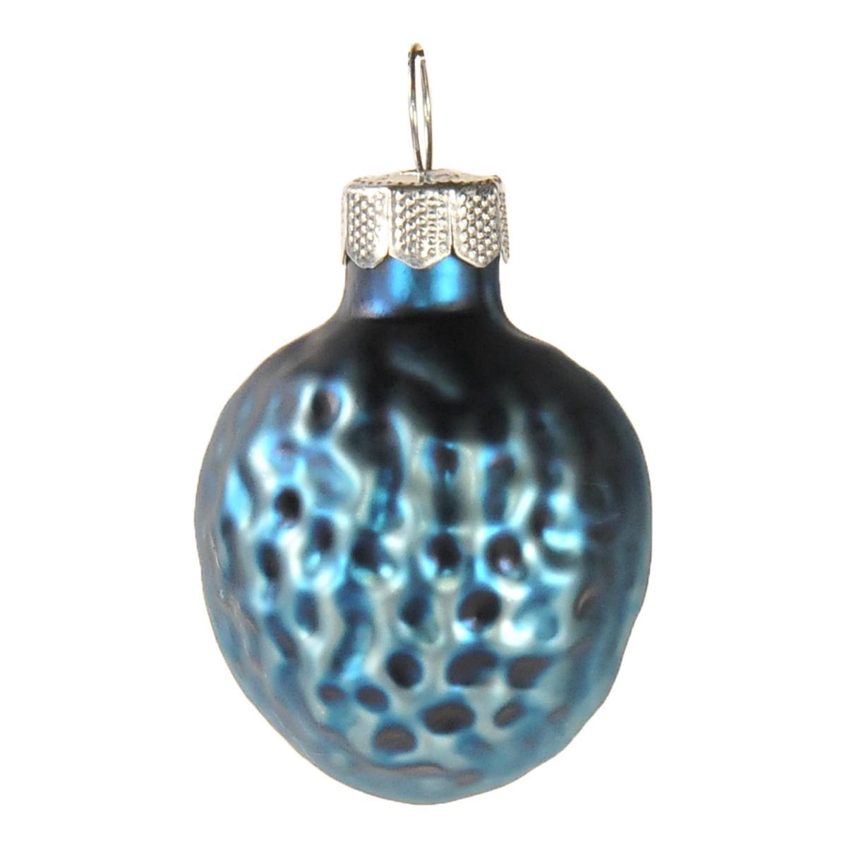 Pallina Natale Vetro cm.3 Noce Azzurro pz.10