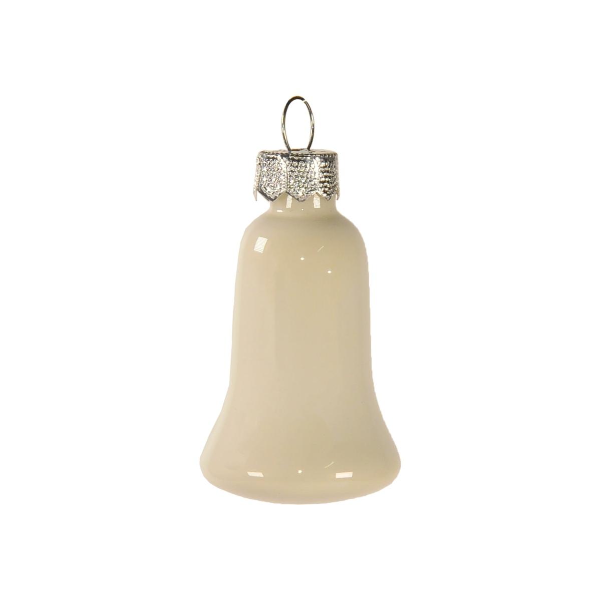 Pallina Natale Vetro cm.5 Campana Bianca e Rosa pz.8