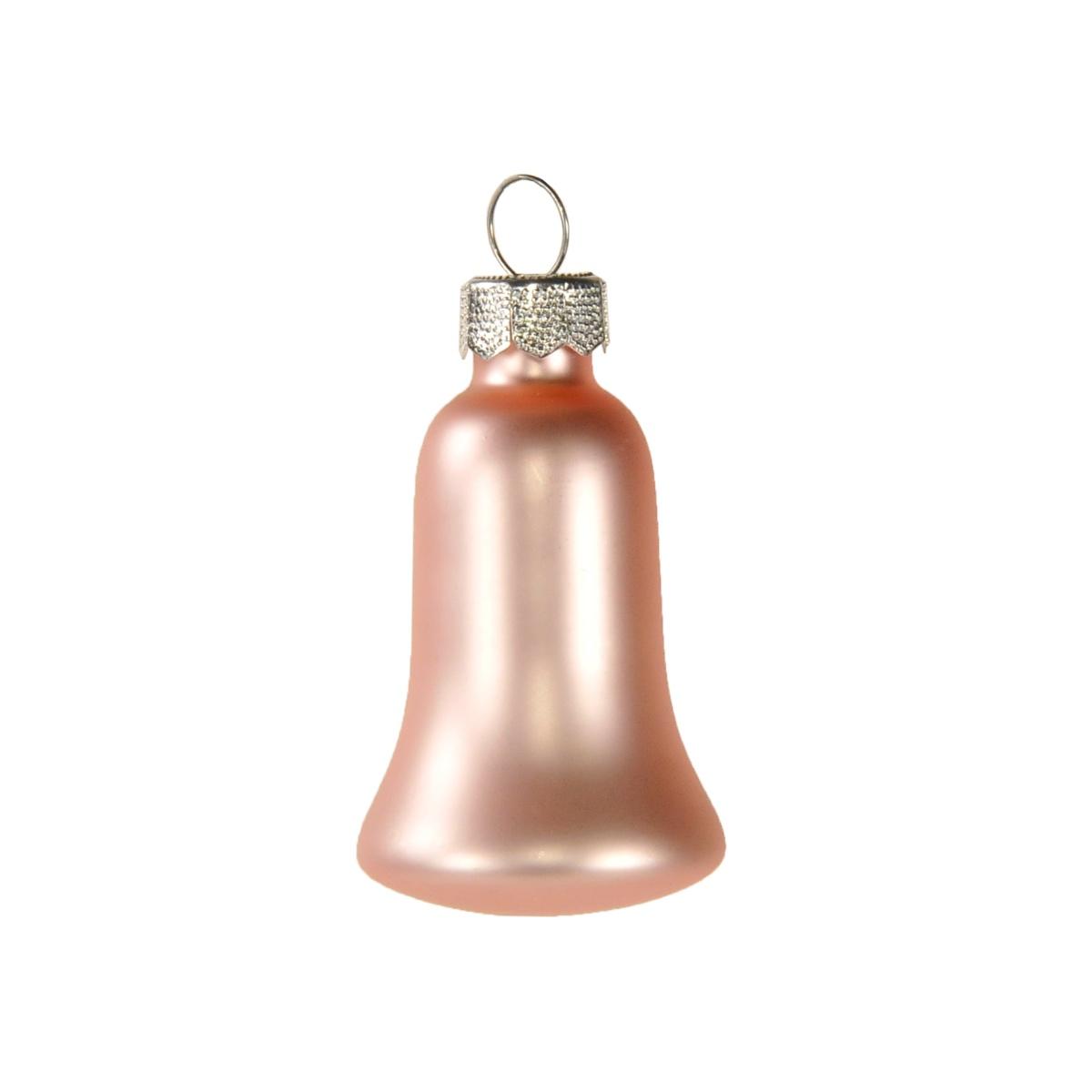 Pallina Natale Vetro cm.5 Campana Bianca e Rosa pz.8