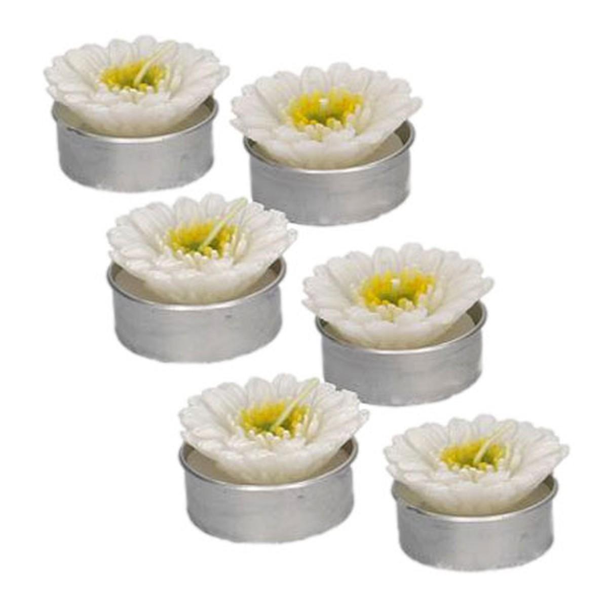 Candela Gerbera Bianca cm.Ø4 pz.6 | Vacchetti