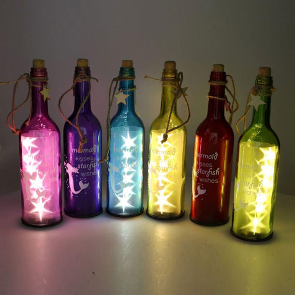 Bottiglia Vetro Azzurro con Led cm.30 | Vacchetti