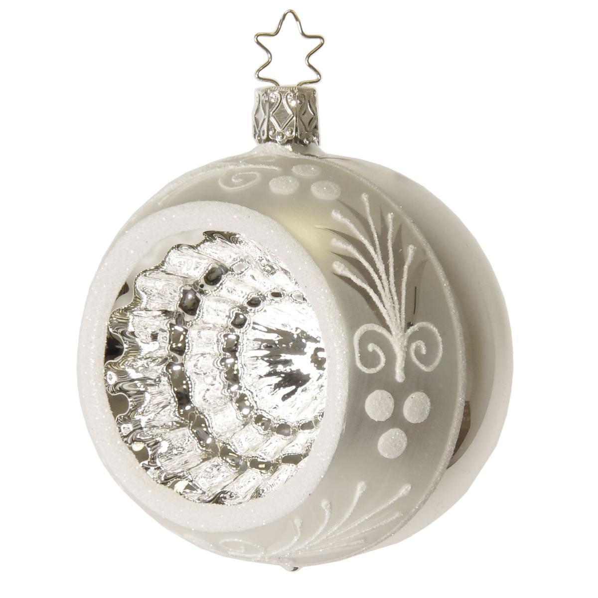 Pallina Natale Vetro Collezione cm.Ø8 Argento |Inge's Glass