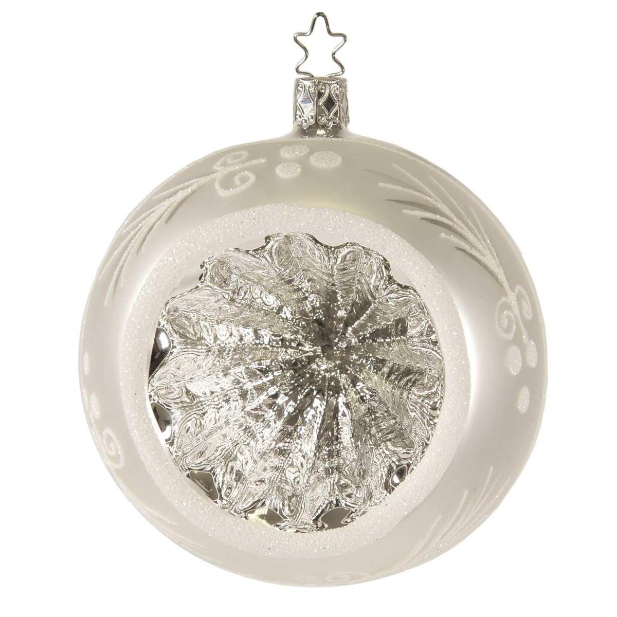 Pallina Natale Vetro Collezione cm.Ø10 Argento |Inge's Glass